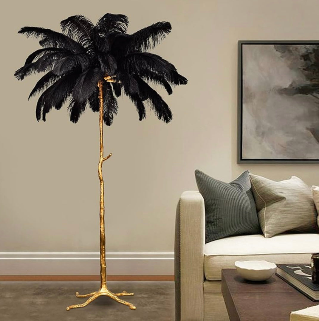 Luxury Ostrich Feather Floor Lamp (H170cm/35Feathers)