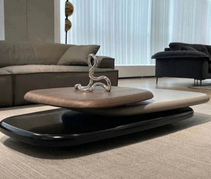 Italian Design Stacked Pebble Rotating Coffee Table