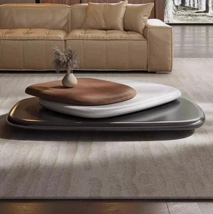 Italian Design Stacked Pebble Rotating Coffee Table