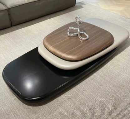 Italian Design Stacked Pebble Rotating Coffee Table